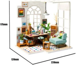 Rolife DIY Wooden Miniature Dollhouse Kit With Led Light-Woodcraft Construction Kit-3d Wooden Puzzle Model Building Set-Perfect Birthday Christmas Gift For Boys And Girls (SOHO Time) -Funko Favour 6 499