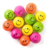Be Happy! Neon Coloured Smile Funny Face Stress Ball - Happy Smiley Face Stress Balls Bulk Pack Of 12 Relaxable 6.4cm Stress Relief Smile Squeeze Balls Fun Toys Christmas Stocking Stuffer