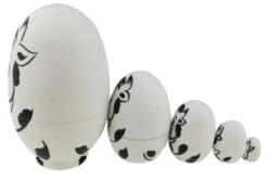 Cute Egg Shape Animal Theme Handmade Wooden Russian Nesting Dolls Matryoshka Dolls Set 5 Pieces For Kids Toy Birthday Christmas Easter Gift Home Decoration-Dairy Cow -Funko Favour 6 52