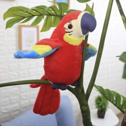 Moonlove Cute Talking Parrot Toy Record Interactive Plush Toy Repeat Speaking Parrot Waving Wings Funny Plush Bird Toy For Kids Children Christmas Birthday Gift, Red -Funko Favour 6 527
