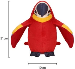 Moonlove Cute Talking Parrot Toy Record Interactive Plush Toy Repeat Speaking Parrot Waving Wings Funny Plush Bird Toy For Kids Children Christmas Birthday Gift, Red -Funko Favour 6 528