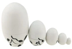 Cute Egg Shape Animal Theme Handmade Wooden Russian Nesting Dolls Matryoshka Dolls Set 5 Pieces For Kids Toy Birthday Christmas Easter Gift Home Decoration-Dairy Cow -Funko Favour 6 53