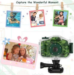 DEKER Kids Camera Underwater Waterproof Camera For Best Christmas Birthday Gifts For Boys Girls Age 3-12 HD Digital Video Camera Mini Children Camcorder Camera 5.1cm IPS Screen With 32GB Card (Green) -Funko Favour 6 535