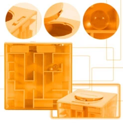 ThinkMax Money Maze Puzzle Box Gift, Perfect Puzzle Money Holder, Funny And Cool Brain Teasers For Kids, Boys, Girls, Teens And Adults, Perfect Christmas Gag Gifts (Orange) -Funko Favour 6 553