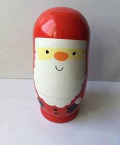 Veewon Christmas Nesting Dolls Handmade Wooden Cute Matryoshka Russian Doll Santa Claus Snowman Christmas Gift 15cm - 6pcs -Funko Favour 6 569