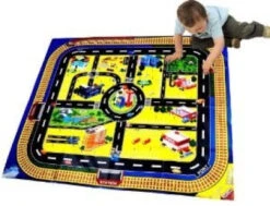 Children's Play Village Mat Town City Roads Tunnel Lake Airport Mat- Christmas Gift Boys And Girls Toys