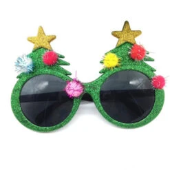BESTOYARD Christmas Sunglasses Novelty Christmas Tree Eyeglasses Plastic Costume Eyeglasses For Party Favours
