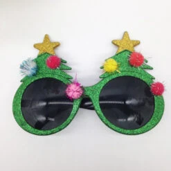 BESTOYARD Christmas Sunglasses Novelty Christmas Tree Eyeglasses Plastic Costume Eyeglasses For Party Favours -Funko Favour 6 589