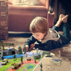 47 Pieces Military Base Set, Army Men Playset With Vehicles Accessories,Soldier Army Men And Play Map,Mini Army Toy Tank,Warplane,Helicopter Playset Plastic Christmas Toys Gifts For Kids Boys -Funko Favour 6 602