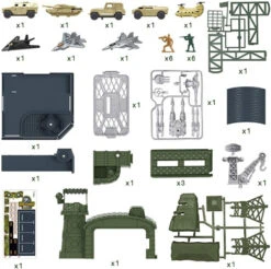 47 Pieces Military Base Set, Army Men Playset With Vehicles Accessories,Soldier Army Men And Play Map,Mini Army Toy Tank,Warplane,Helicopter Playset Plastic Christmas Toys Gifts For Kids Boys -Funko Favour 6 605