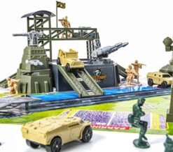 47 Pieces Military Base Set, Army Men Playset With Vehicles Accessories,Soldier Army Men And Play Map,Mini Army Toy Tank,Warplane,Helicopter Playset Plastic Christmas Toys Gifts For Kids Boys -Funko Favour 6 607