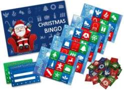 Xmas Stocking Filler - CHRISTMAS BINGO GAME- Family, Kids, Office Party - 20 Player - #F
