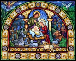 Vermont Christmas Company Stained Glass Holy Night - 1000 Piece Jigsaw Puzzle