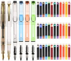 GOLDGE 42 Piece Fountain Pen Set, 6 Different Size Nibs And 36 Coloured Ink Cartridges Kit, Perfect Calligraphy Lettering Set For Beginners, Christmas And Birthday Ideal Gift