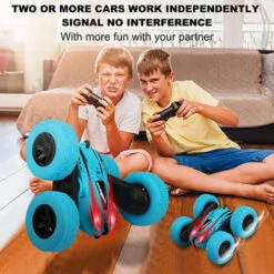 Remote Control Car, Bukm RC Stunt Cars Toy, 4WD 2.4Ghz Double Sided 360° Flips Rotating Vehicles, Off Road High Speed Racing Truck For 3 4 5 6 7 8-12 Year Old Kids Boys Girls Christmas Birthday Gift -Funko Favour 6 72