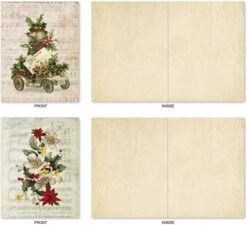 Holly Notes - 10 Assorted Blank Christmas Cards With Envelopes (10cm X 13cm ) - Boxed Greeting Card Set With Vintage Poinsettias, Holly, And Ivy - Stationery For Holidays, New Year M6650XSB -Funko Favour 6 723