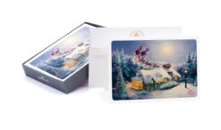Hallmark Thomas Kinkade Christmas Boxed Cards, Santa (16 Cards And 17 Envelopes)