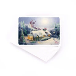 Hallmark Thomas Kinkade Christmas Boxed Cards, Santa (16 Cards And 17 Envelopes) -Funko Favour 6 735
