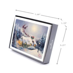 Hallmark Thomas Kinkade Christmas Boxed Cards, Santa (16 Cards And 17 Envelopes) -Funko Favour 6 736