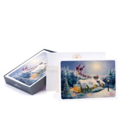Hallmark Thomas Kinkade Christmas Boxed Cards, Santa (16 Cards And 17 Envelopes) -Funko Favour 6 742