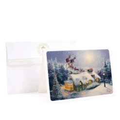 Hallmark Thomas Kinkade Christmas Boxed Cards, Santa (16 Cards And 17 Envelopes) -Funko Favour 6 743