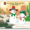 Dry Heat Western Snowman Funny Christmas Card - 12 Cards/13 Envelopes -Funko Favour 6 788