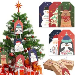 Christmas Gift Tags With String, 50Pcs Xmas Kraft Paper Tags Card With Cotton Red White Twine For Christmas Gift Wrapping, Small Merry Christmas Present Tags Labels With String For Crafts Decoration 10 Christmas Gift Tags With String, 50Pcs Xmas Kraft Paper Tags Card With Cotton Red White Twine For Christmas Gift Wrapping, Small Merry Christmas Present Tags Labels With String For Crafts Decoration -Funko Favour 6 808