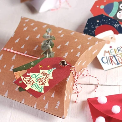 Christmas Gift Tags With String, 50Pcs Xmas Kraft Paper Tags Card With Cotton Red White Twine For Christmas Gift Wrapping, Small Merry Christmas Present Tags Labels With String For Crafts Decoration 7 Christmas Gift Tags With String, 50Pcs Xmas Kraft Paper Tags Card With Cotton Red White Twine For Christmas Gift Wrapping, Small Merry Christmas Present Tags Labels With String For Crafts Decoration - Image 6