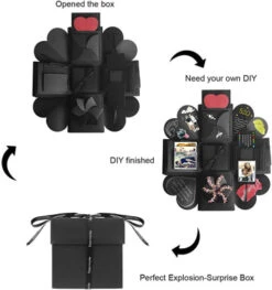 DIY Explosion Box Set,Creative Explosion Gift Box-Love Memory,Scrapbook,Photo Album Gift Box For Birthday Valentine's Day Anniversary Wedding Christmas Festival (Red) -Funko Favour 6 861