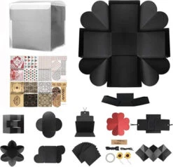 DIY Explosion Box Set,Creative Explosion Gift Box-Love Memory,Scrapbook,Photo Album Gift Box For Birthday Valentine's Day Anniversary Wedding Christmas Festival (Red) -Funko Favour 6 867