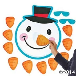 Ambush Pin The NOSE On The SNOWMAN Christmas HOLIDAY Party Game With BLINDFOLD & INSTRUCTIONS