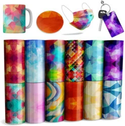 Christmas Infusible Transfer Ink Sheets,Lucky Goddness 11cm X 30cm Red Candy Elks Snow Pre-Printed Sublimation Paper For Heat Press Mug, DIY T- Shirts,Coasters Blanks Red 8 Sheets