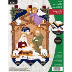 Bucilla Felt Applique Christmas Wall Hanging Kit, 16" X 22", Away In The Manger