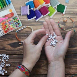 Peirich Friendship Bracelet Making Beads Kit, Letter Beads,22 Multi-Colour Embroidery Floss Over 1900 Pcs"A-Z" Alphabet Beads Beads Bracelets String Kit For Jewellery Making Christmas Birthday Gifts -Funko Favour 6 912