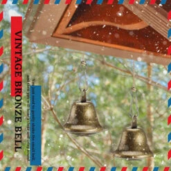 30 Pieces Craft Bells Bronze Tone Jingle Bells Vintage Decoration Bells With Spring Hooks For Hanging Christmas Wind Chimes Making Dog Potty Training Doorbell Wedding Decor, 4.2cm X 3.8cm -Funko Favour 6 929