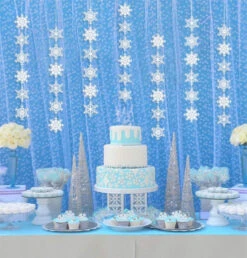 Jollylife 8PCS Snowflake Winter Wonderland Birthday Decorations - Christmas Hanging White Party Decor Supplies -Funko Favour 6 997